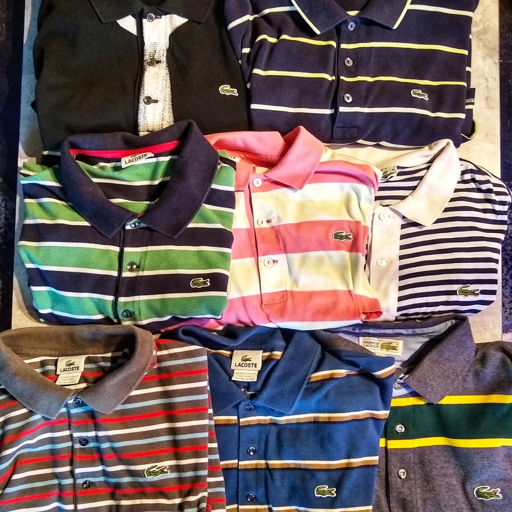 Lacoste . Lot of 8 Polos.